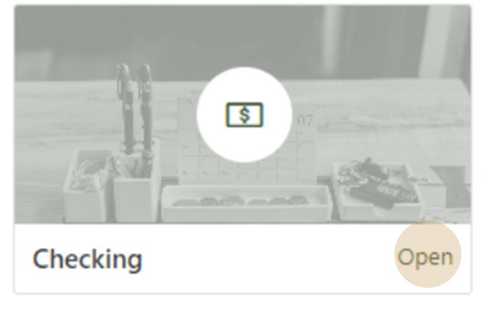 Screen Capture showing how to add a checking account