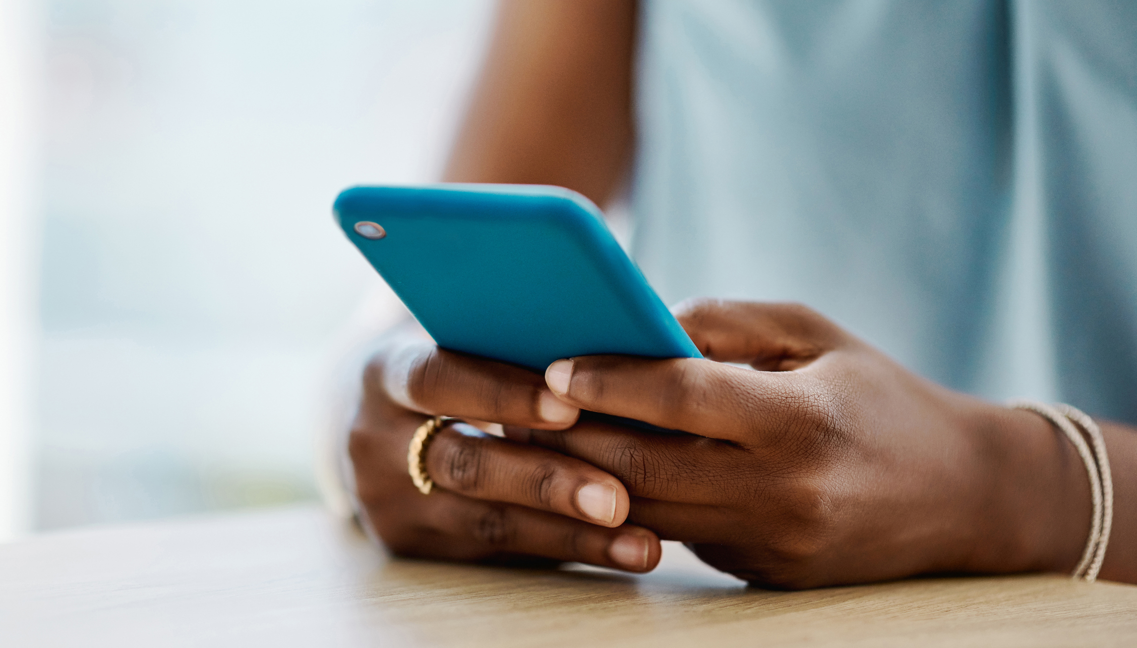 Someone holding a cellphone