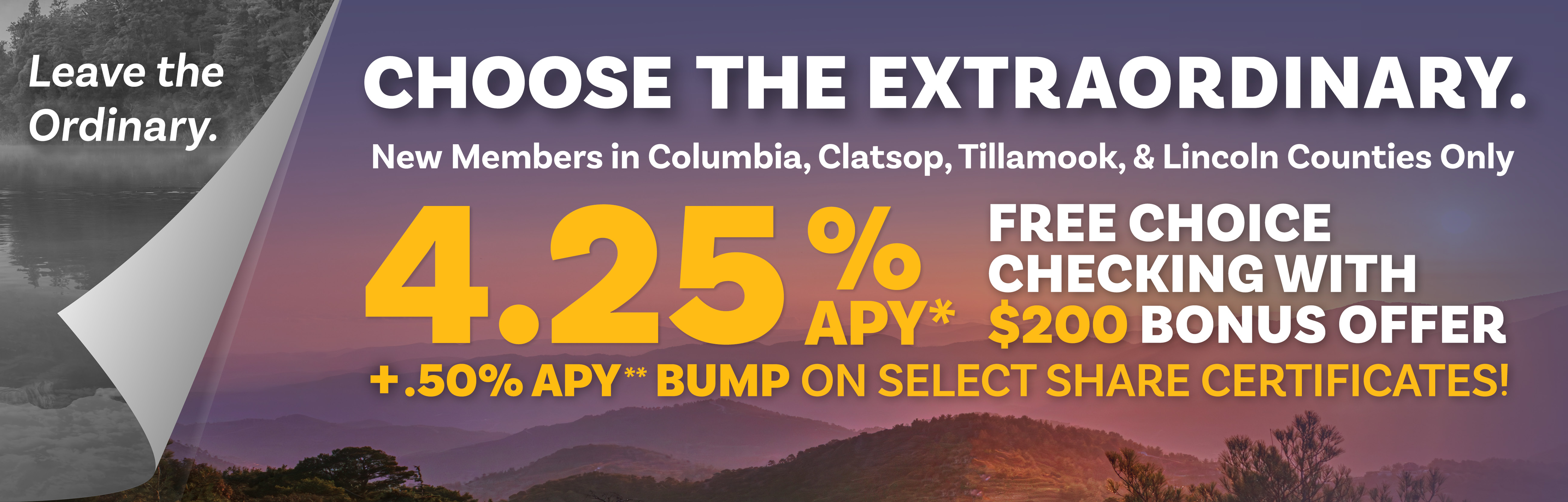 Leave the ordinary. Choose Extraordinary.