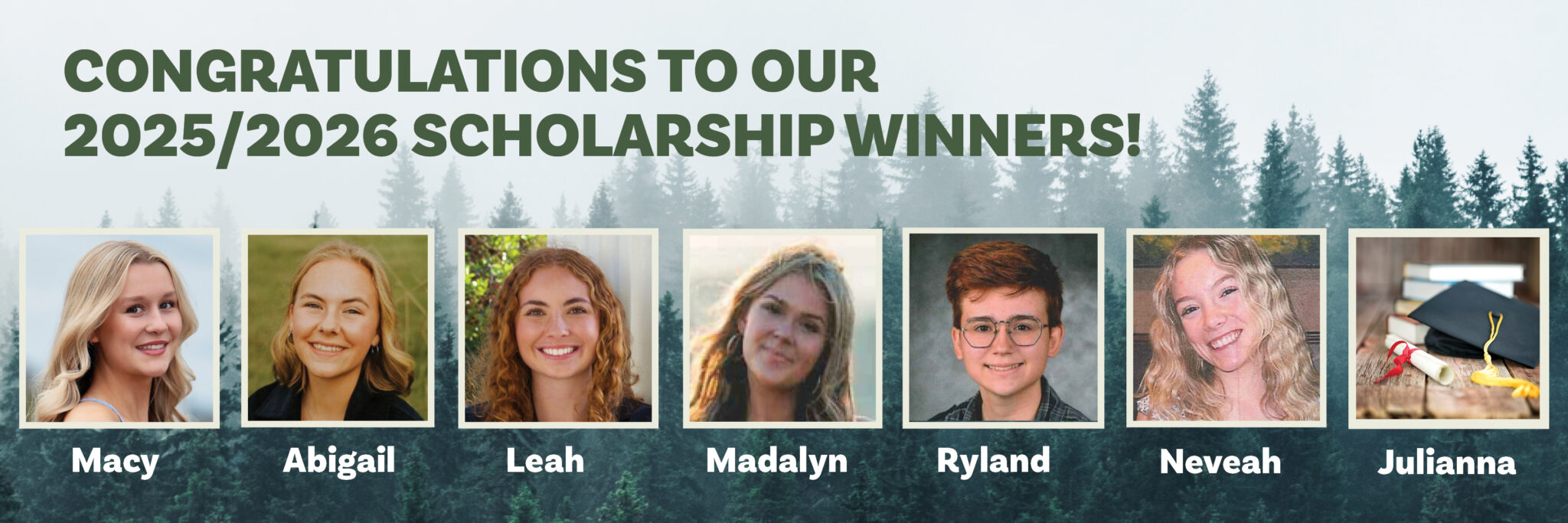 Congratulations to our 2025/2026 scholarship winners!
